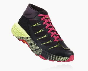 Hoka One One Women's Speedgoat Mid Waterproof Running Shoes Black - AU GOHR